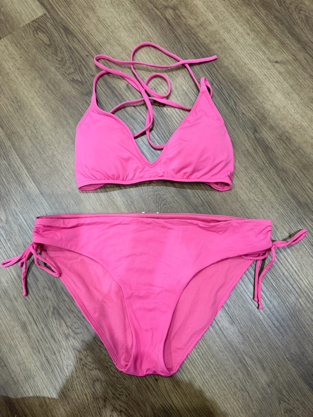 Roxy Bright Pink Strappy Triangle Bikini
